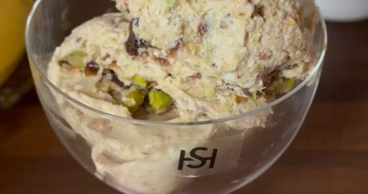 Nyttig pistageglass på 3 ingredienser